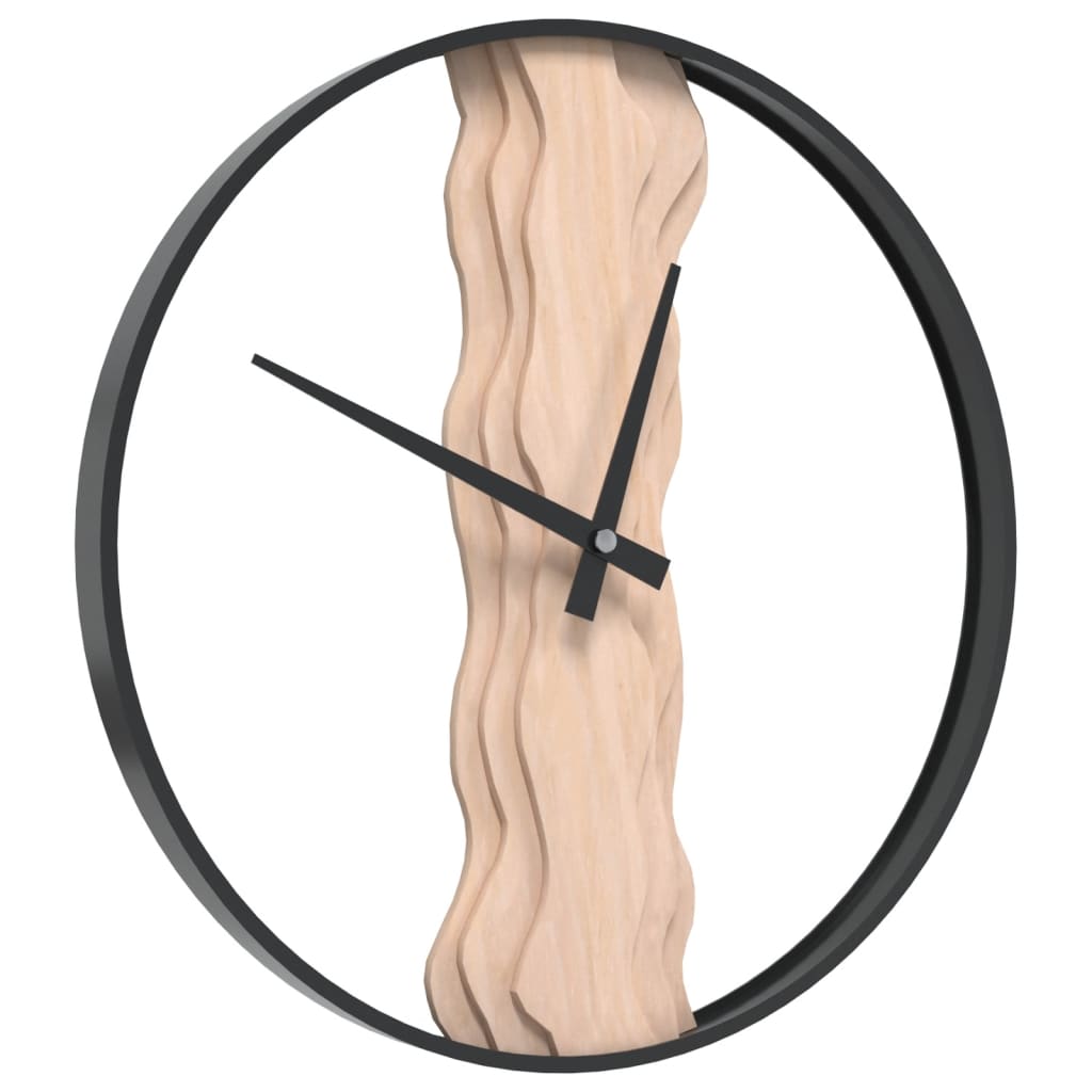Horloge murale vidaxl Ø35 cm de fer et de chêne brun
