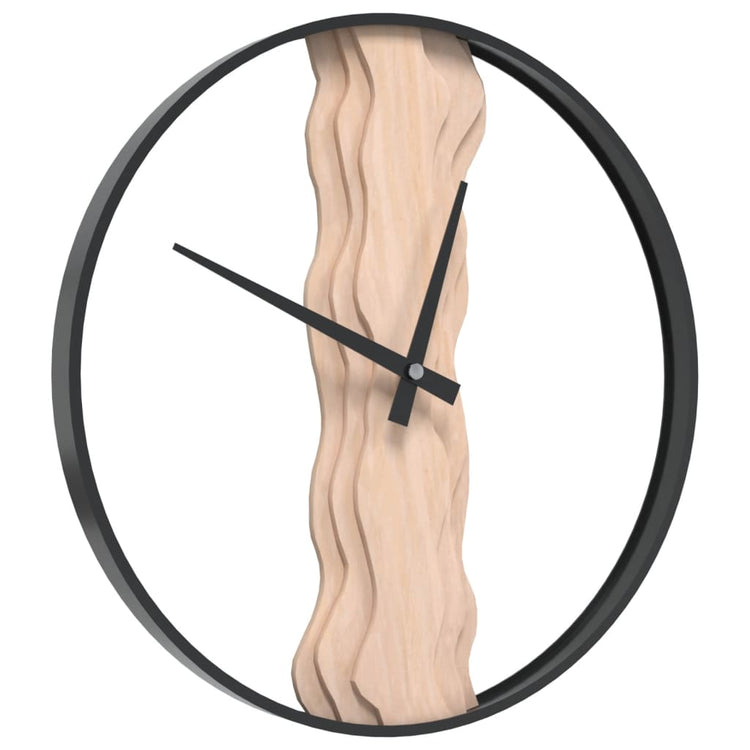 Horloge murale vidaxl Ø35 cm de fer et de chêne brun
