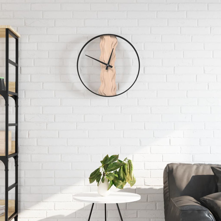 Horloge murale vidaxl Ø35 cm de fer et de chêne brun