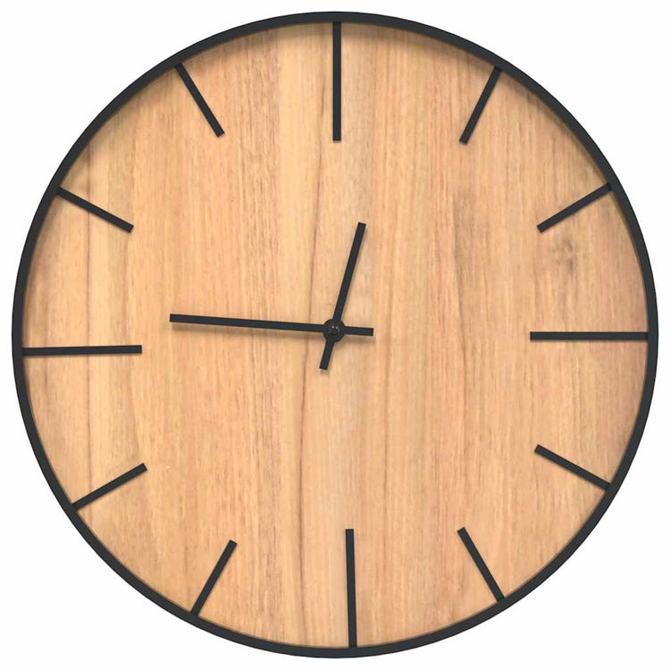 Horloge murale vidaxl Ø39 cm fer et brun de bois transformé
