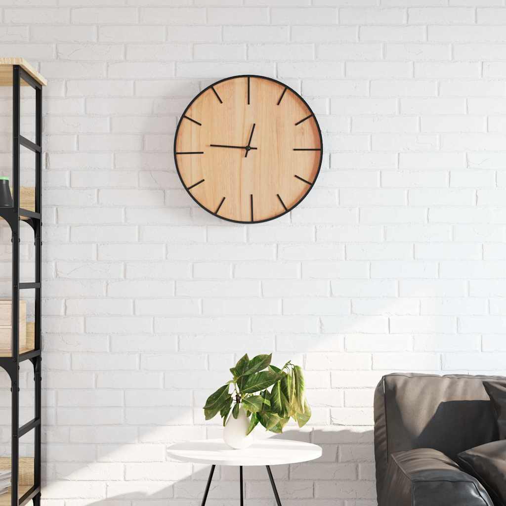 Horloge murale vidaxl Ø39 cm fer et brun de bois transformé