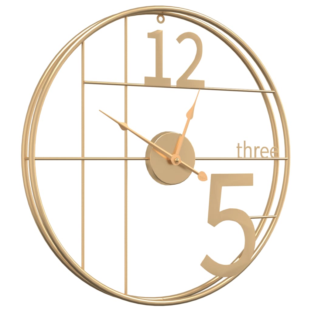Horloge murale vidaxl Ø50 cm en fer or couleur