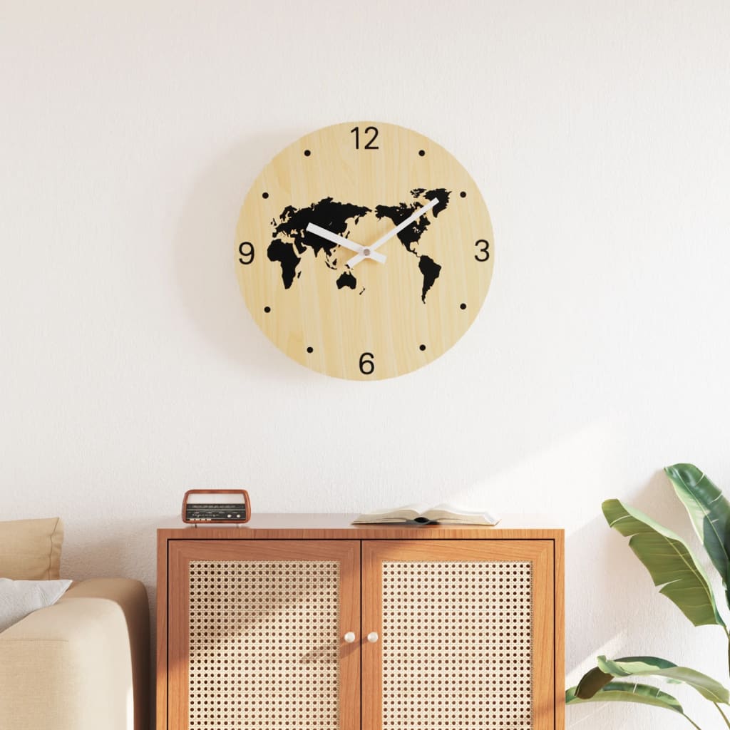 Horloge murale vidaxl Ø30 cm en bois transformé jaune et noir