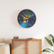 Horloge murale vidaxl Ø29,5 cm en polystyrène et en verre doré et bleu