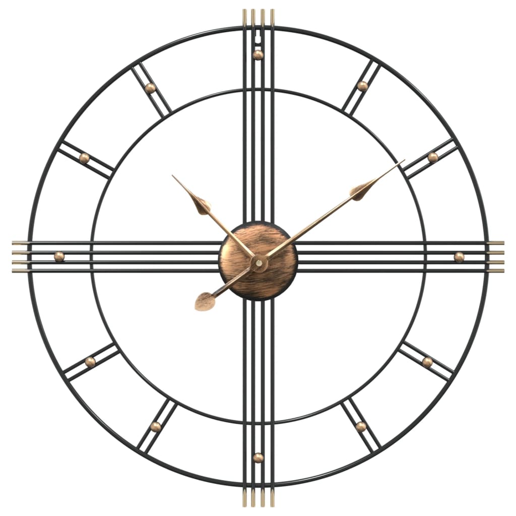 Horloge murale vidaxl Ø60 cm de fer noir