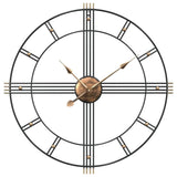 Horloge murale vidaxl Ø60 cm de fer noir - afbeelding 2