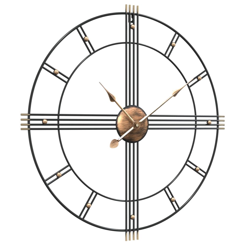 Horloge murale vidaxl Ø60 cm de fer noir