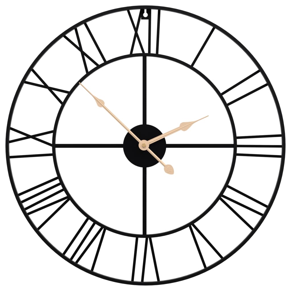 Horloge murale vidaxl Ø50 cm de fer noir