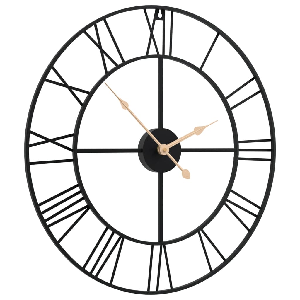 Horloge murale vidaxl Ø50 cm de fer noir