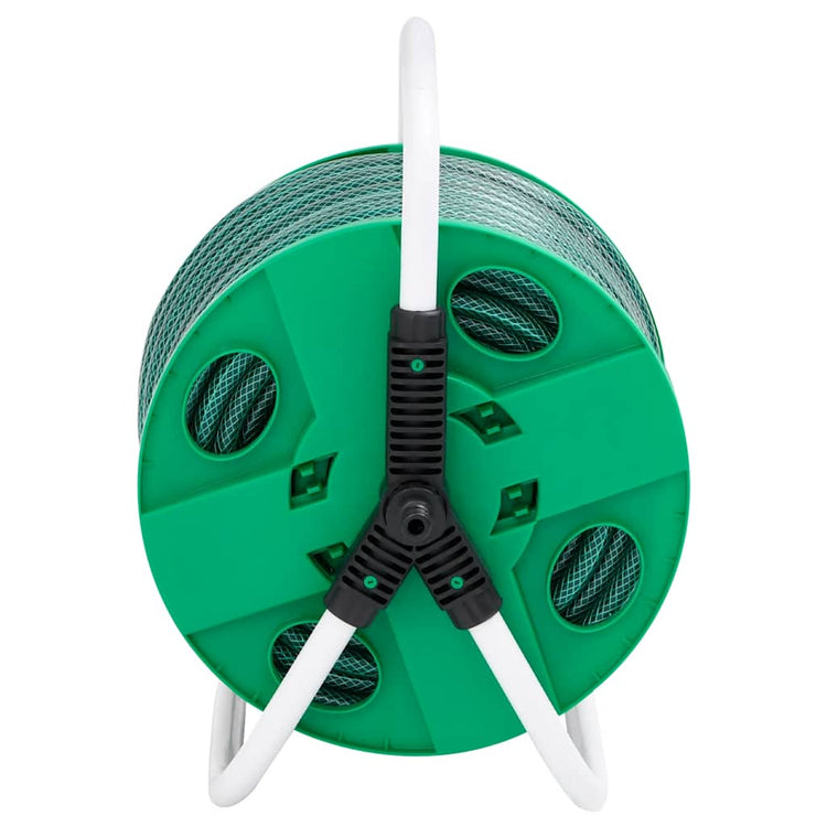 Vidaxxl enrouleur de tuyau avec kit de raccord de tuyau 0,5 50 m autoportant PVC vert