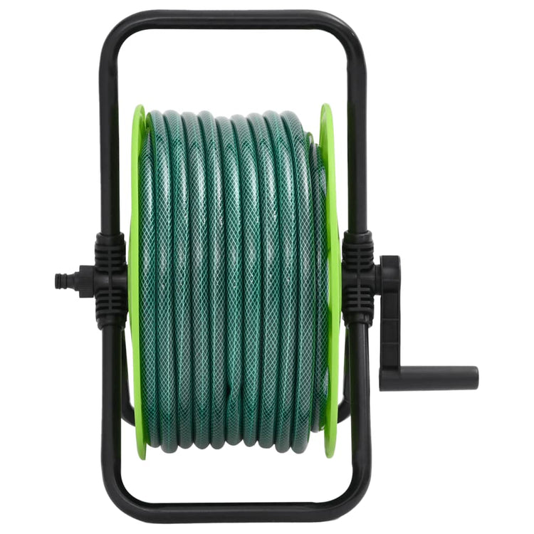 Enrouleur de tuyau autoportant Vidaxl avec tuyau PVC vert de 20 m
