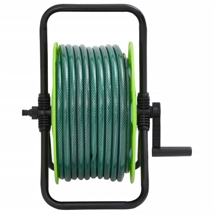 Enrouleur de tuyau Vidaxl avec tuyau de 30 m sur pied PVC vert