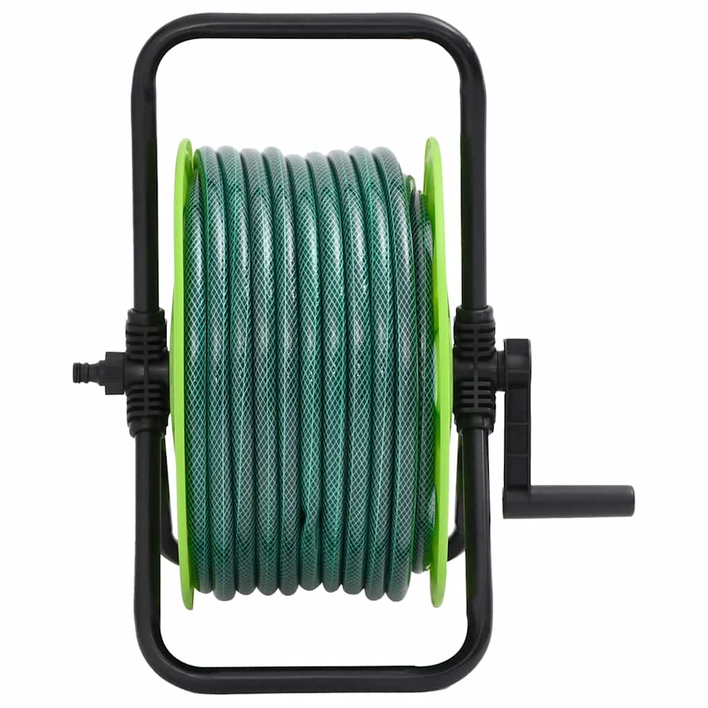 Vidaxxl enrouleur de tuyau avec kit de raccord de tuyau 0,5 30 m autoportant PVC vert