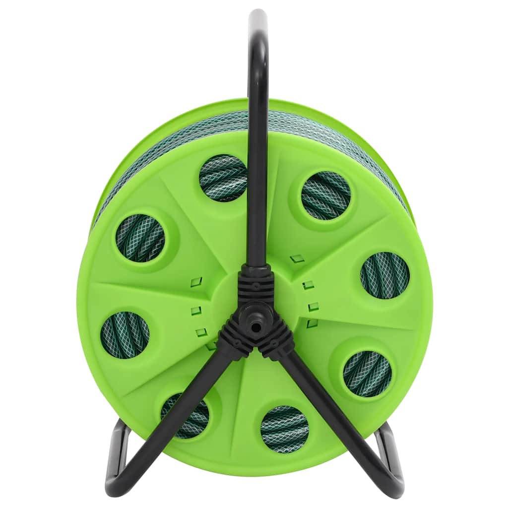 Vidaxxl enrouleur de tuyau avec kit de raccord de tuyau 0,5 30 m autoportant PVC vert
