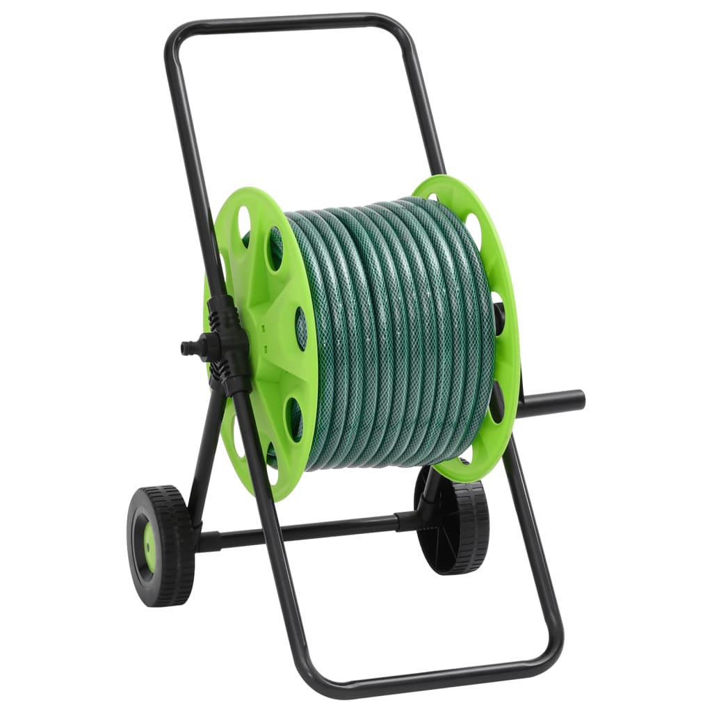 Chariot enrouleur Vidaxl avec tuyau PVC vert 30 m