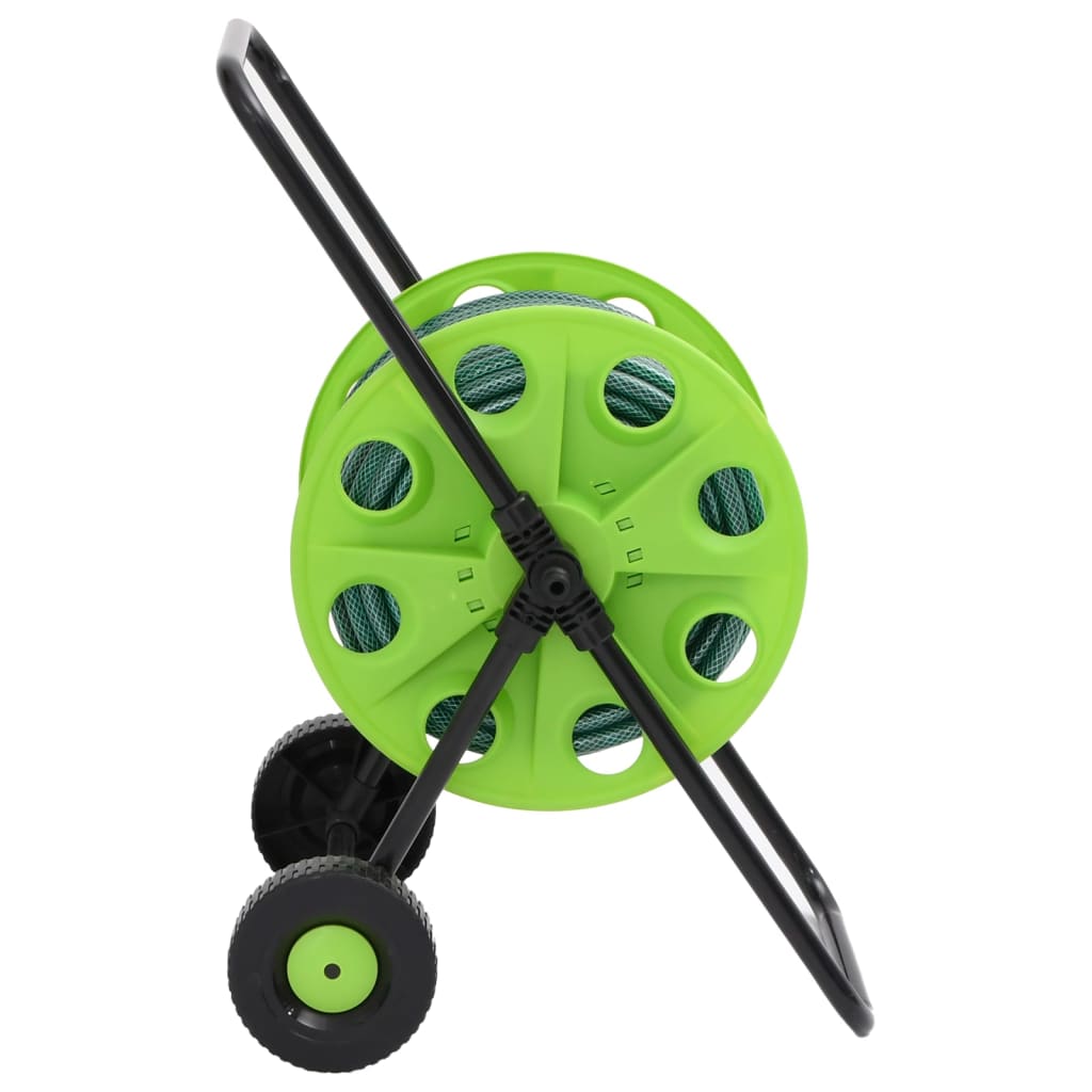 Chariot enrouleur Vidaxl avec tuyau PVC vert 30 m