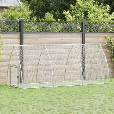 Vidaxl Rabbit Hutch 300x105x120 cm en acier galvanisé en argent coloré
