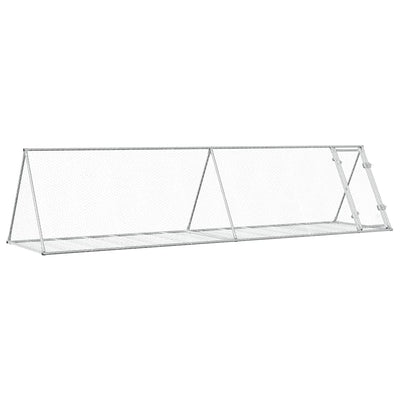 Vidaxl Rabbit Hutch 400x105x91 cm en acier galvanisé en argent de couleur