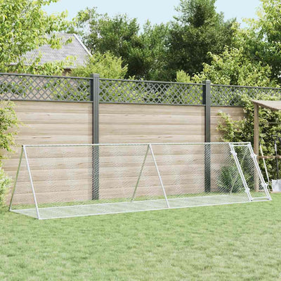 Vidaxl Rabbit Hutch 400x105x91 cm en acier galvanisé en argent de couleur