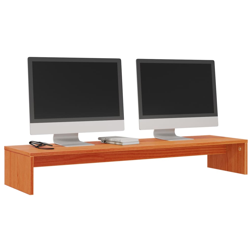 Vidaxxl support pour écran 100x27x15 cm pin massif, marron lavé