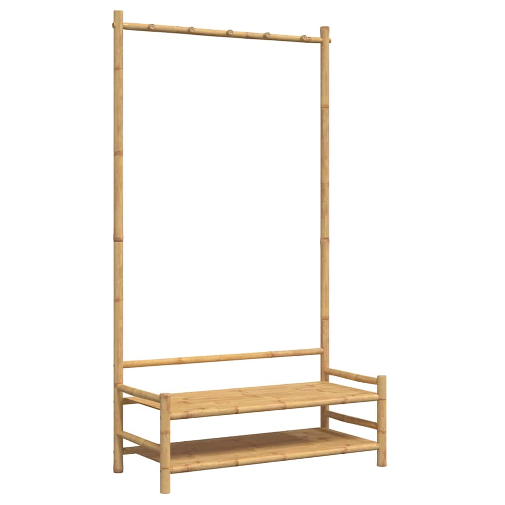 Rack de vêtements Vidaxl avec étagères 103x40x183 cm de bambou