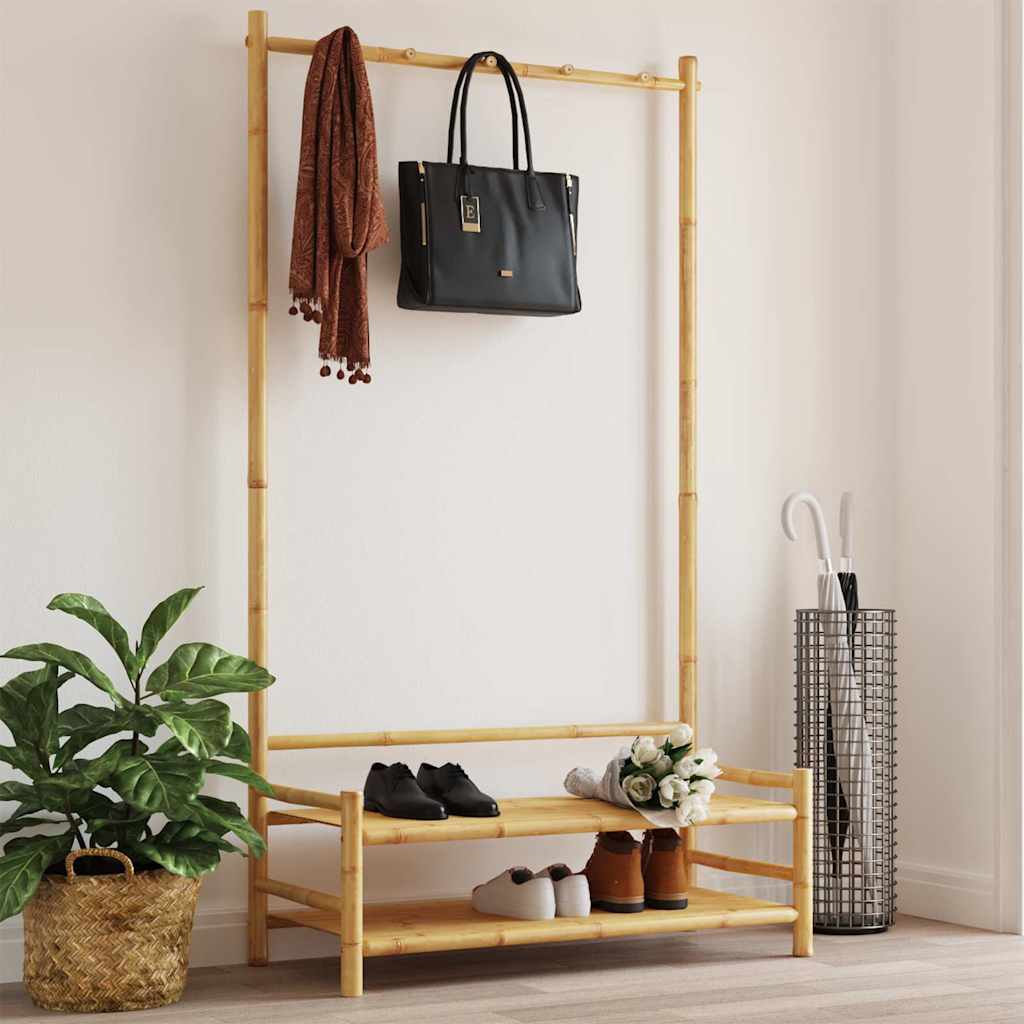 Rack de vêtements Vidaxl avec étagères 103x40x183 cm de bambou