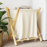 Panier à laverie Vidaxl 45x55x63,5 cm Bamboo crème blanche - afbeelding 1