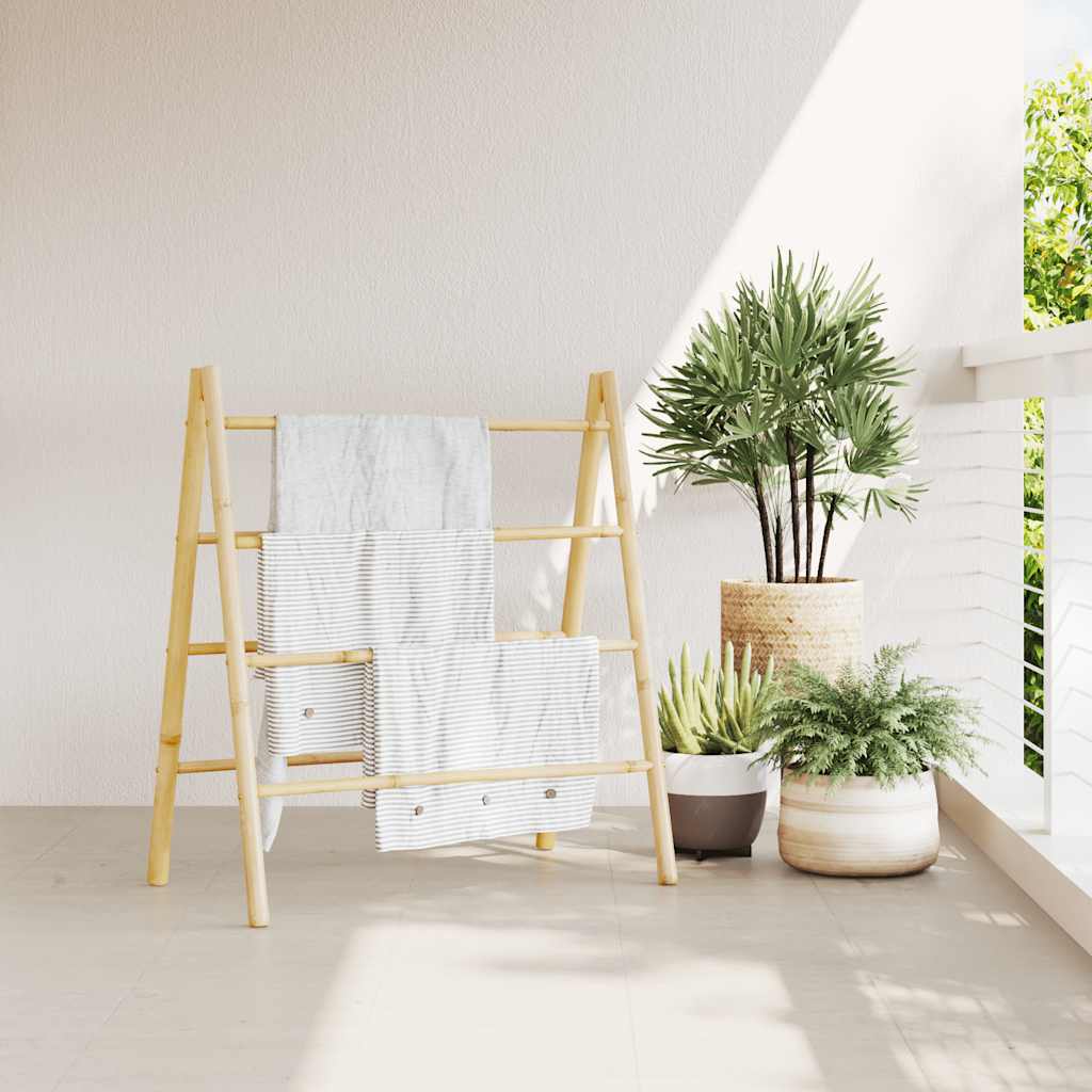 Échelle de serviette Vidaxl avec 4 sports 90x50x100 cm de bambou