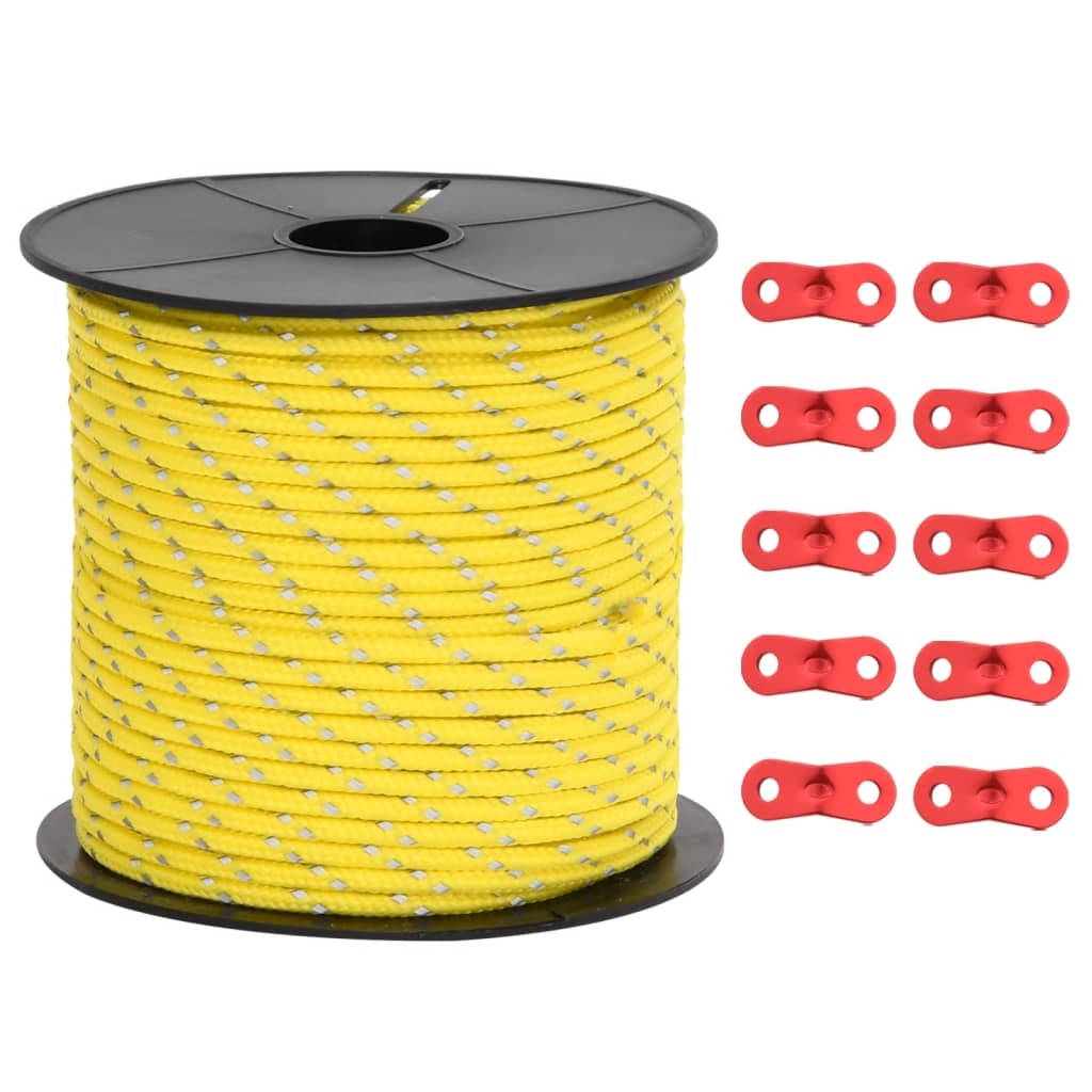 Vidaxl Tentscheerlijn avec des bandes dessinées et des clés réfléchissantes 50 m 4 mm