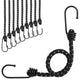 Vidaxl élastiques de tension avec bandes réfléchissantes et crochets 10 pièces 38 cm