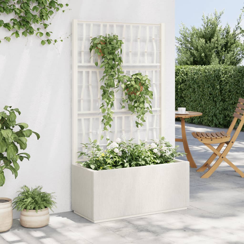 Boîte de planification Vidaxl avec Slat 80x36x140 cm en polypropène blanc