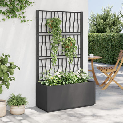 Vidaxl Plannet avec slat 80x36x140 cm en polypropène gris foncé