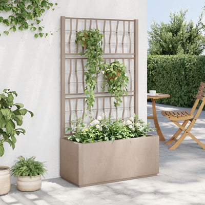Jardinière Vidaxl avec latwerk 80x36x140 cm en polypropène brun clair
