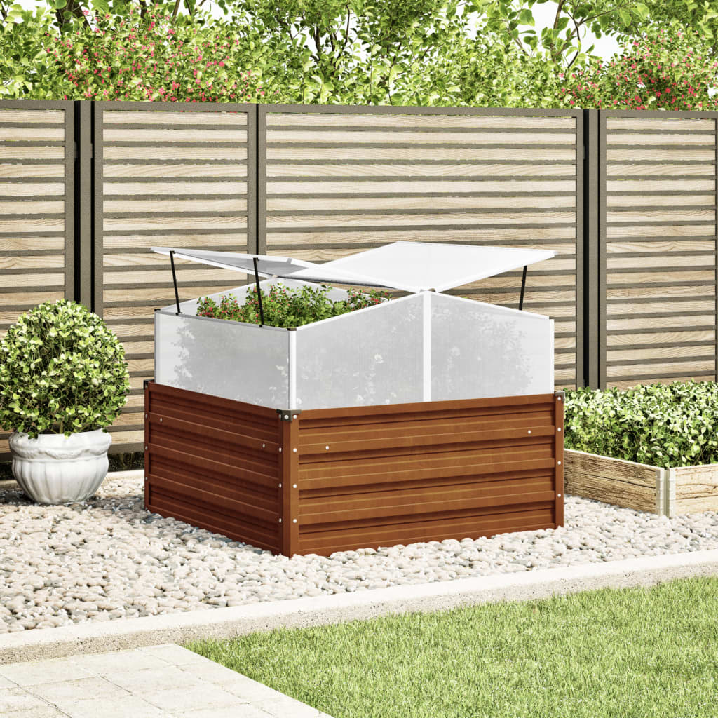 Jardinière Vidaxl avec acier en forme de serre
