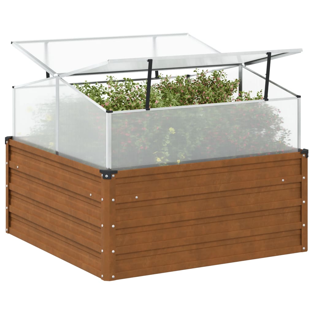 Jardinière Vidaxl avec acier en forme de serre