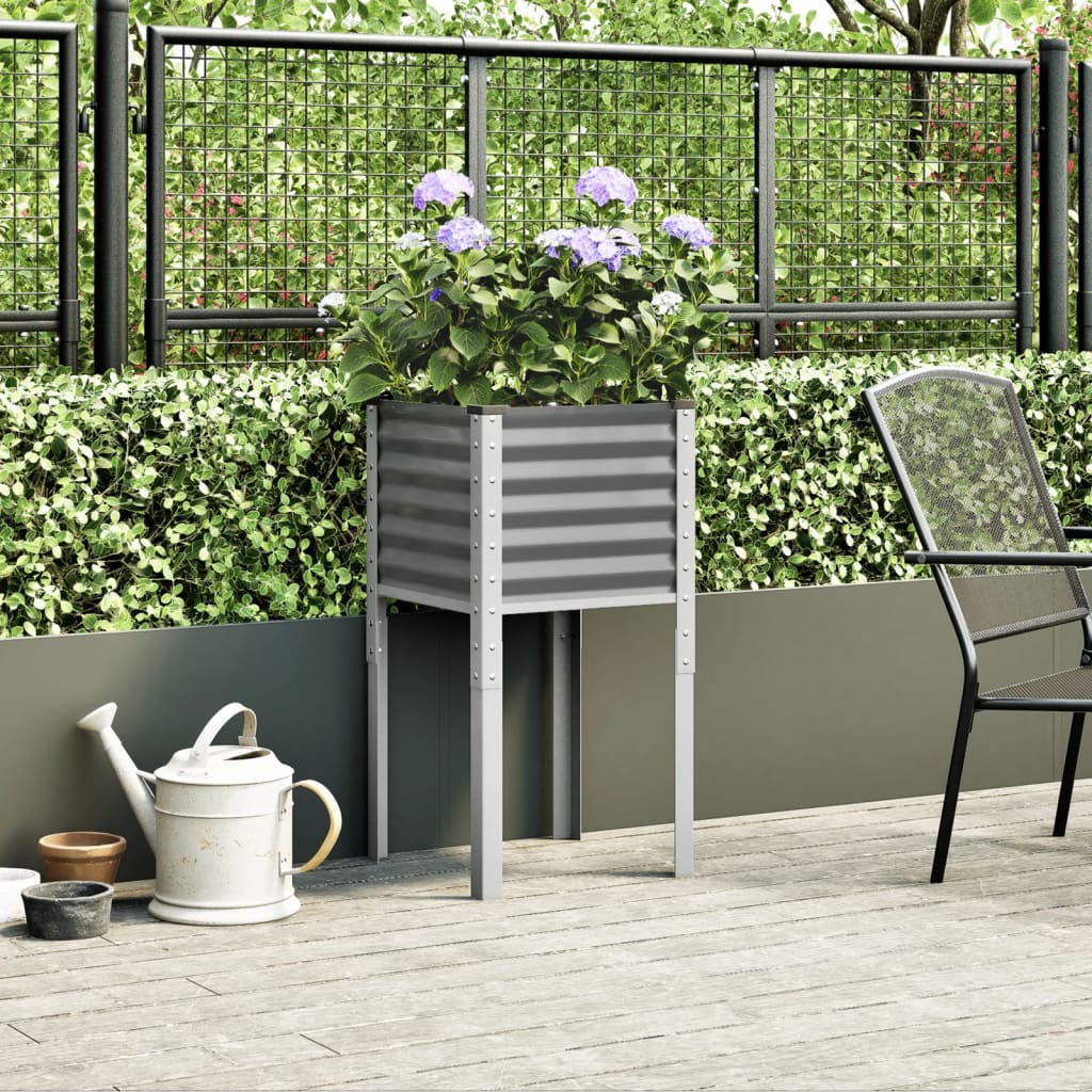 Boîte de planification Vidaxl 45x45x88 cm Gray en acier