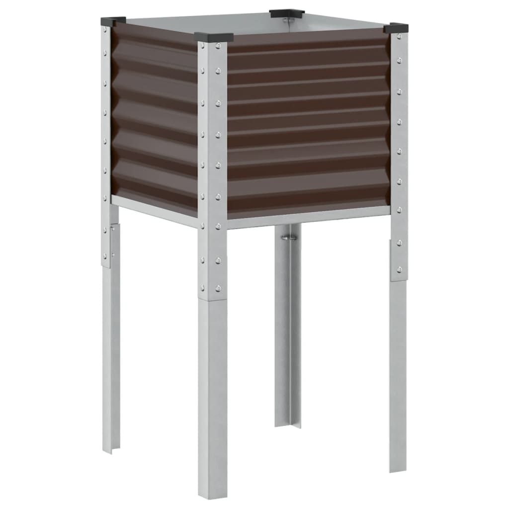 Boîte de planification Vidaxl 45x45x88 cm en acier brun