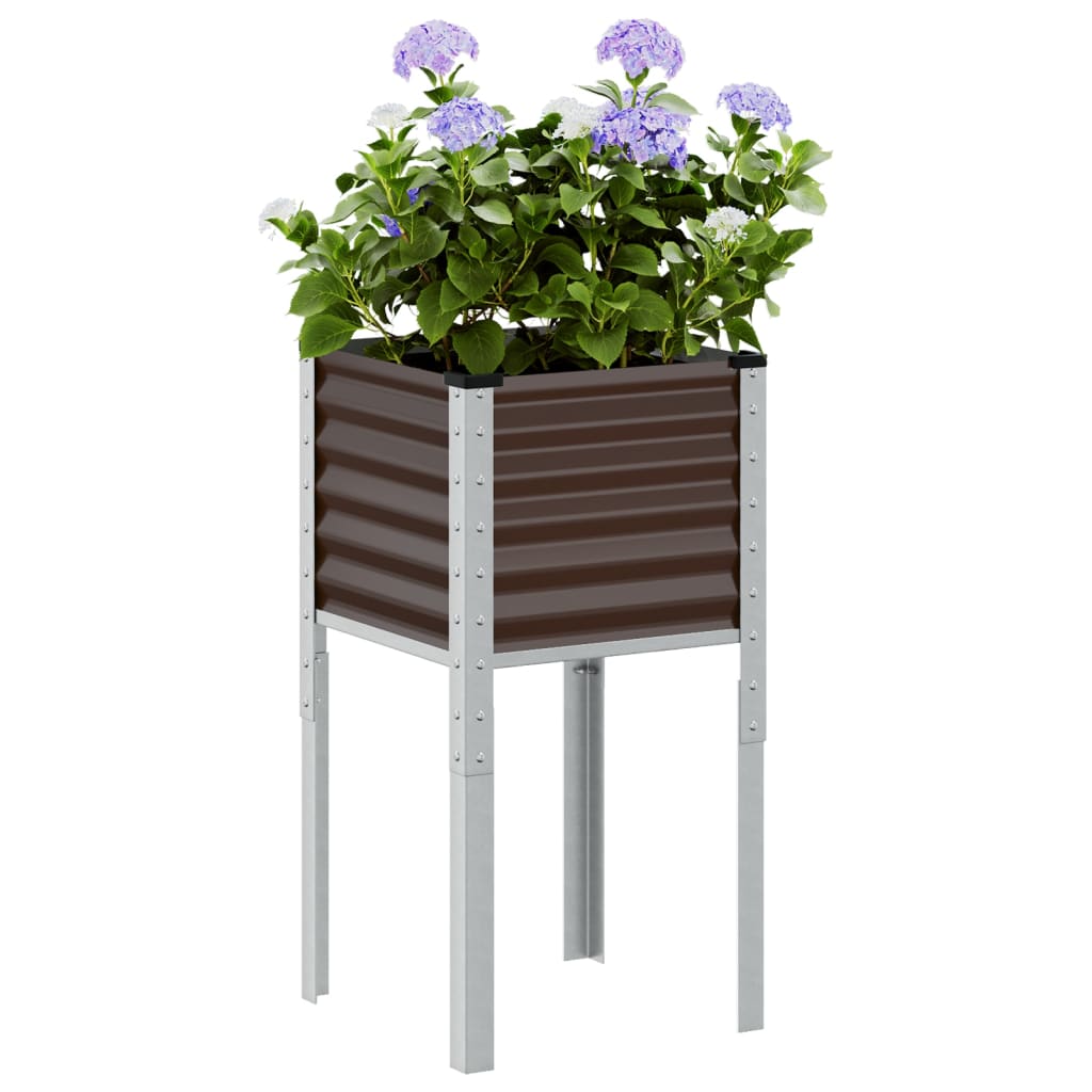 Boîte de planification Vidaxl 45x45x88 cm en acier brun