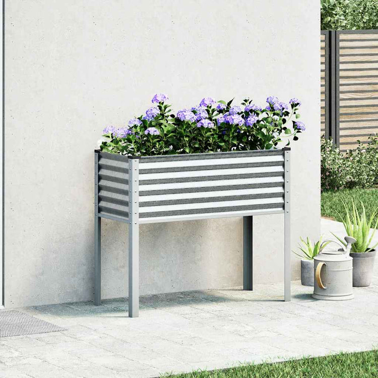 Banc de plantes Vidaxl 100x41x90 cm en acier galvanisé