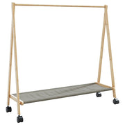 Rack de vêtements Vidaxl avec étagères et roues 106x34x106,5 cm de bambou - afbeelding 1