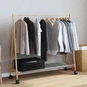 Rack de vêtements Vidaxl avec étagères et roues 106x34x106,5 cm de bambou - afbeelding 3