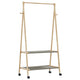 Rack de vêtements Vidaxl avec étagères et roues 96x45.5x155,5 cm de bambou