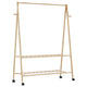 Rack de vêtements Vidaxl avec étagères et roues 132x45.5x155,5 cm de bambou