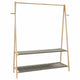 Rack de vêtements Vidaxl avec étagères 132x45.5x150,5 cm de bambou