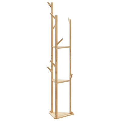 Rack de couche Vidaxl avec crochets et étagères 39x33x166 cm de bambou