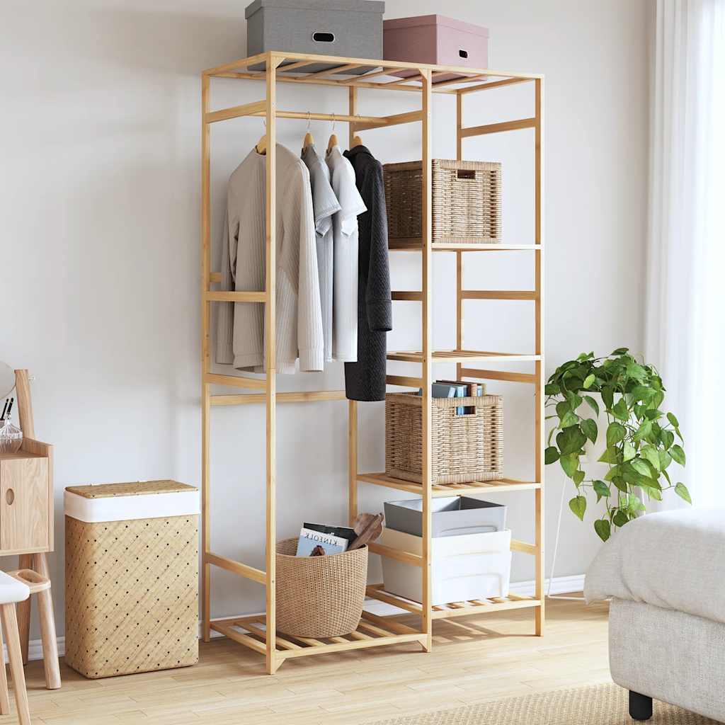 Vidaxx portant à vêtements avec étagères 100x50x184,5 cm bambou