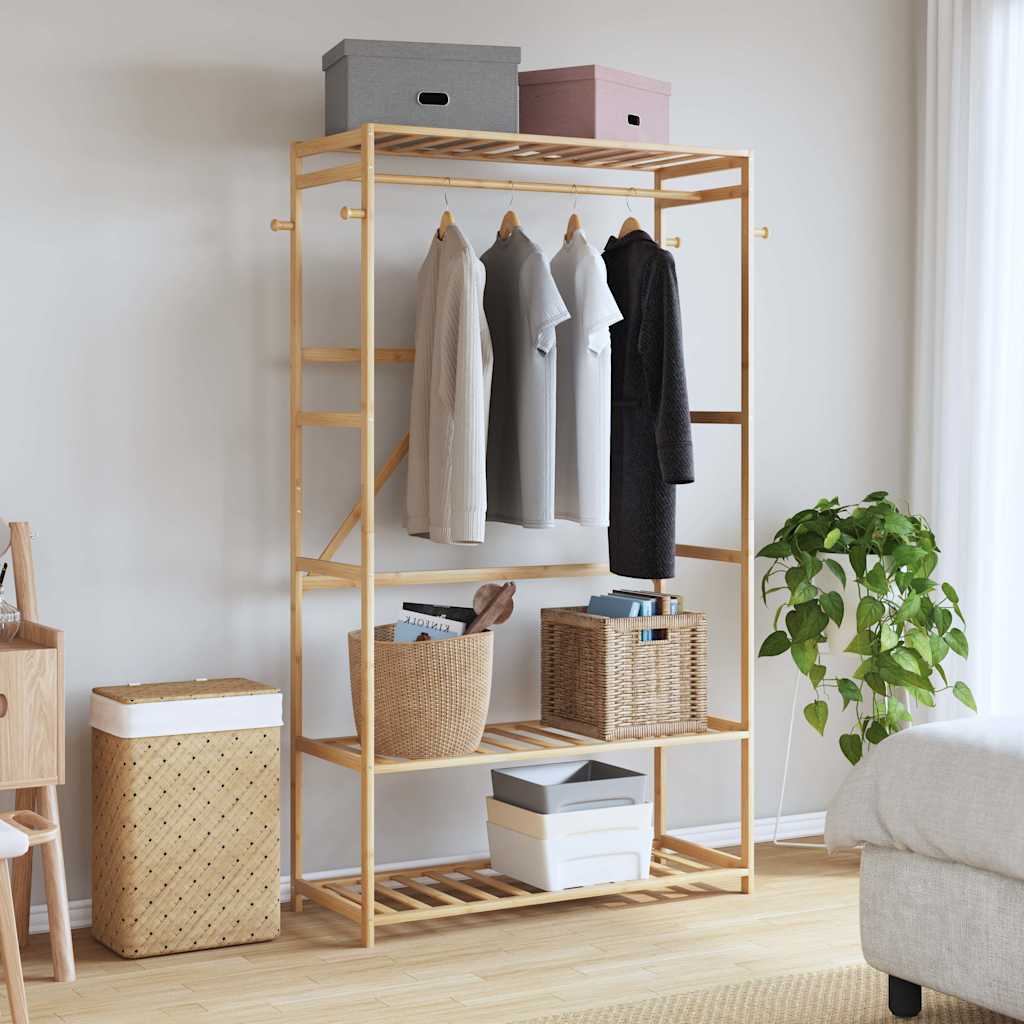 Vidaxx portant à vêtements avec étagères 110x40x175 cm bambou