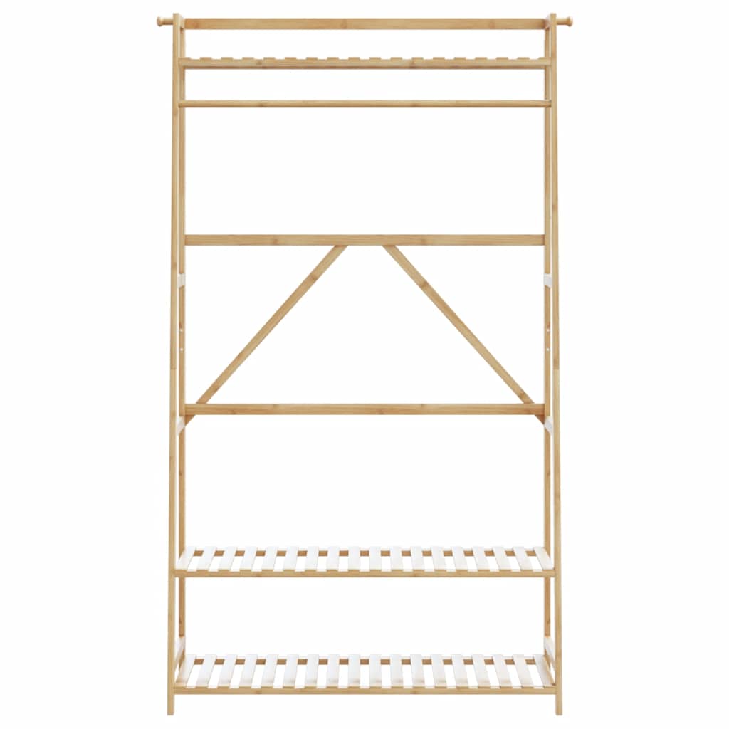 VidaXL portant à vêtements avec étagères 110x40x180 cm bambou