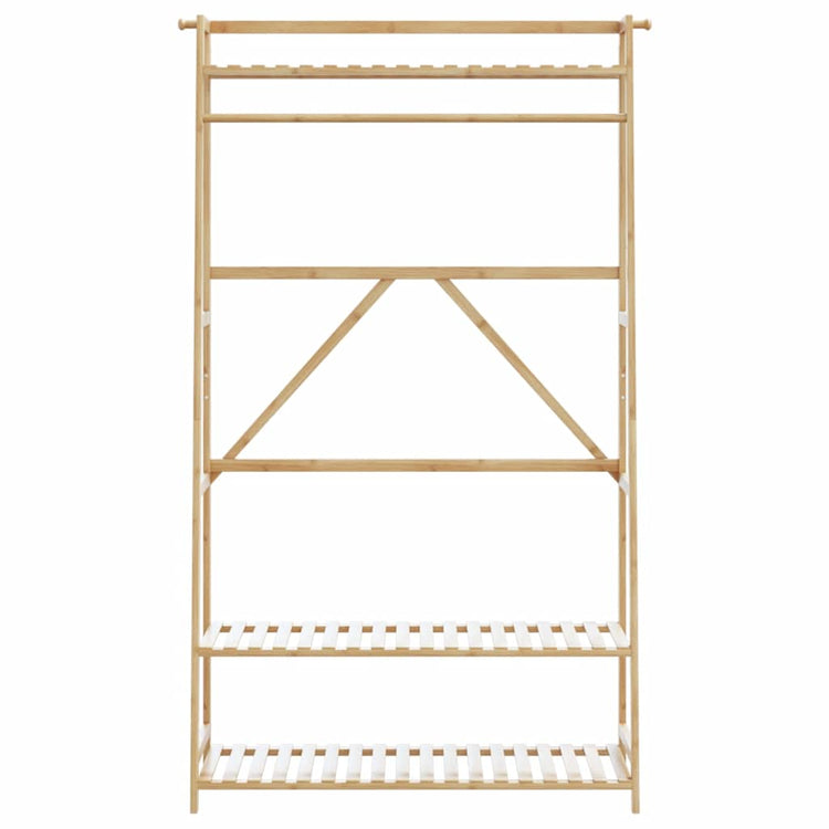VidaXL portant à vêtements avec étagères 110x40x180 cm bambou