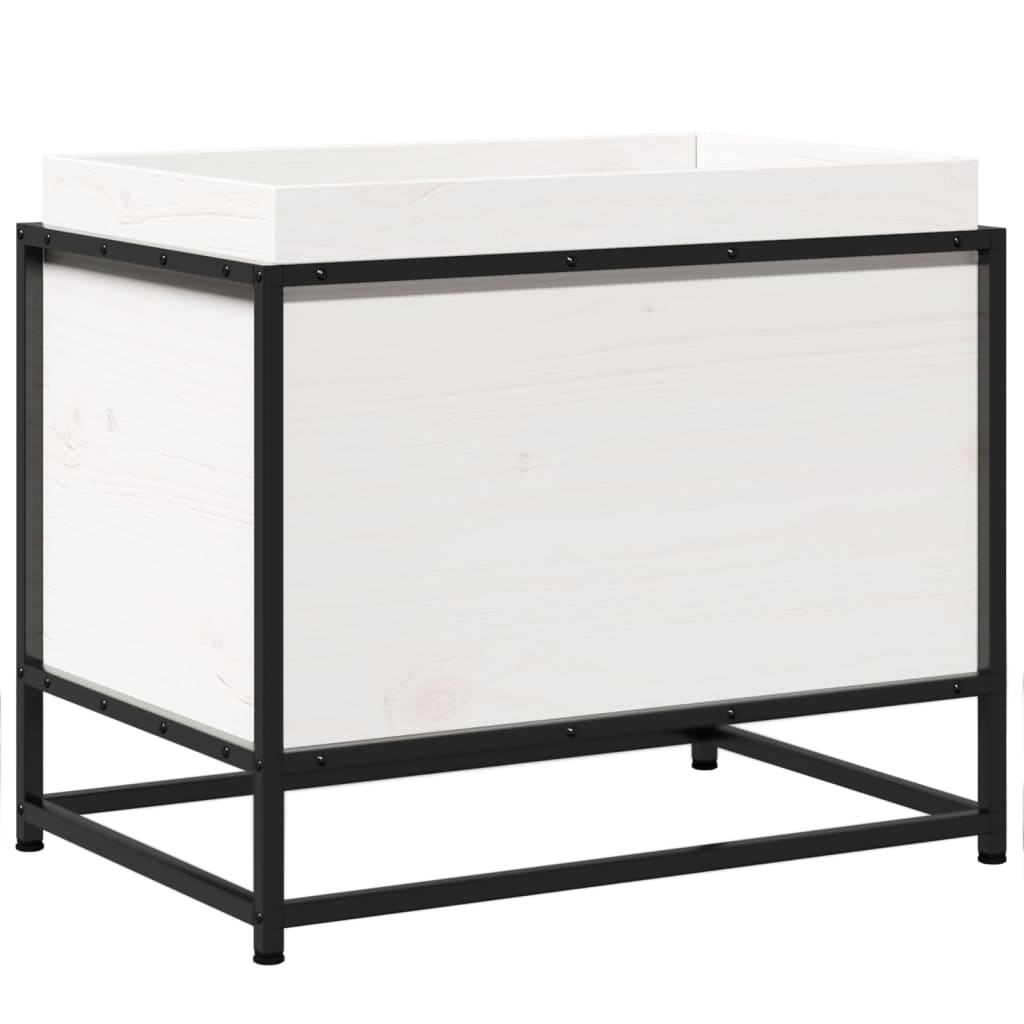 Boîte de planification Vidaxl 60x40x50 cm Pine solide blanc